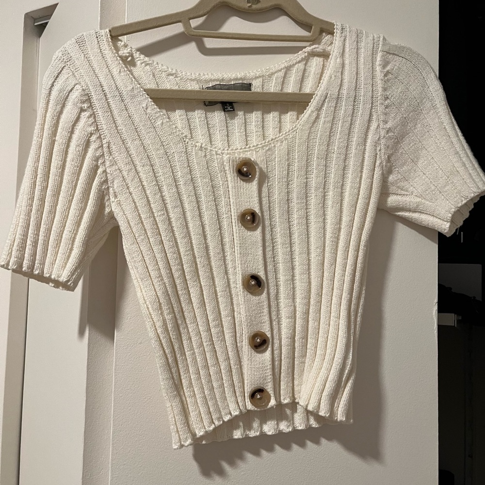 Cream sweater blouse